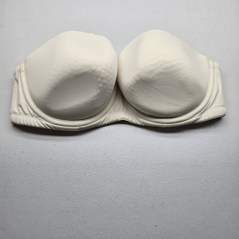 Cacique Women Bra 38D Ivory Multi Way Strapless Underwired Lightly Lined READ